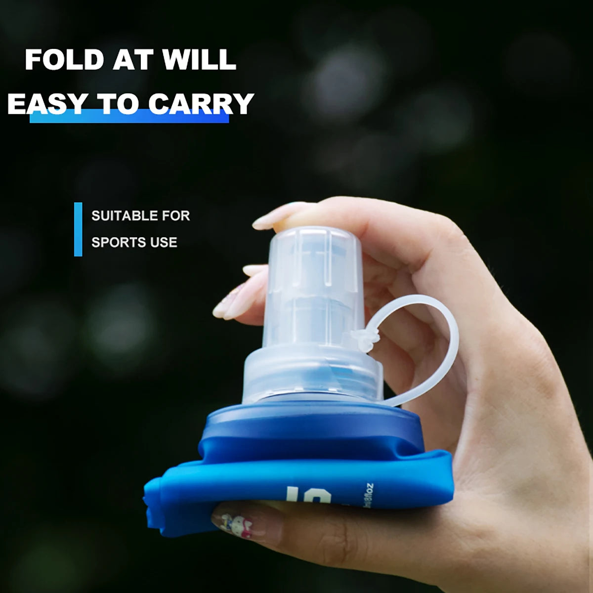 Folding Water Bottle TPU Bpa-Free Collapsible Soft Flask Outdoor Sport Hiking Camping Running Portable Soft Water Bottle