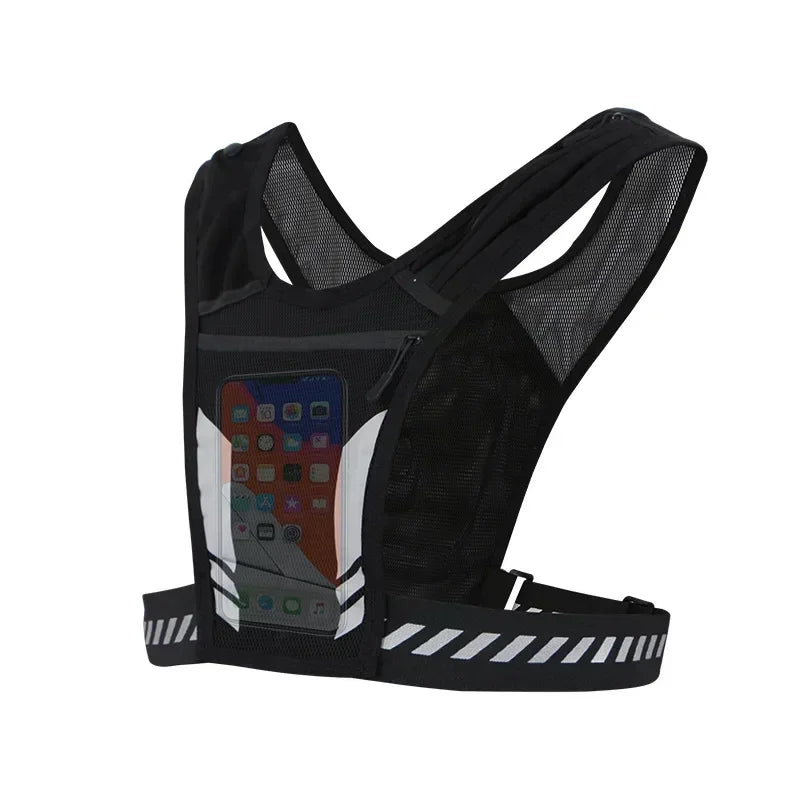 Ultra Light Running Vest with Phone Pocket Water Bottle Holder Breathable Hydration Pack for Outdoor Sports Cycling Hiking Trail
