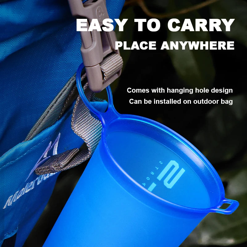 Folding Water Bottle TPU Bpa-Free Collapsible Soft Flask Outdoor Sport Hiking Camping Running Portable Soft Water Bottle
