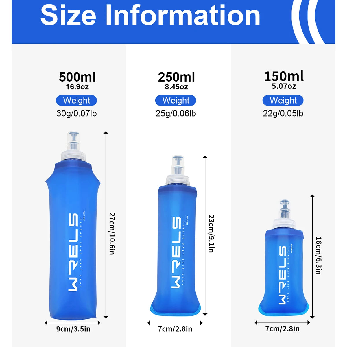 Folding Water Bottle TPU Bpa-Free Collapsible Soft Flask Outdoor Sport Hiking Camping Running Portable Soft Water Bottle